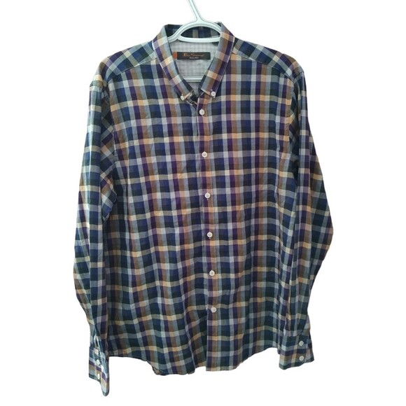 Ben Sherman Plaid Button Down Shirt Men's XL - Picture 1 of 8